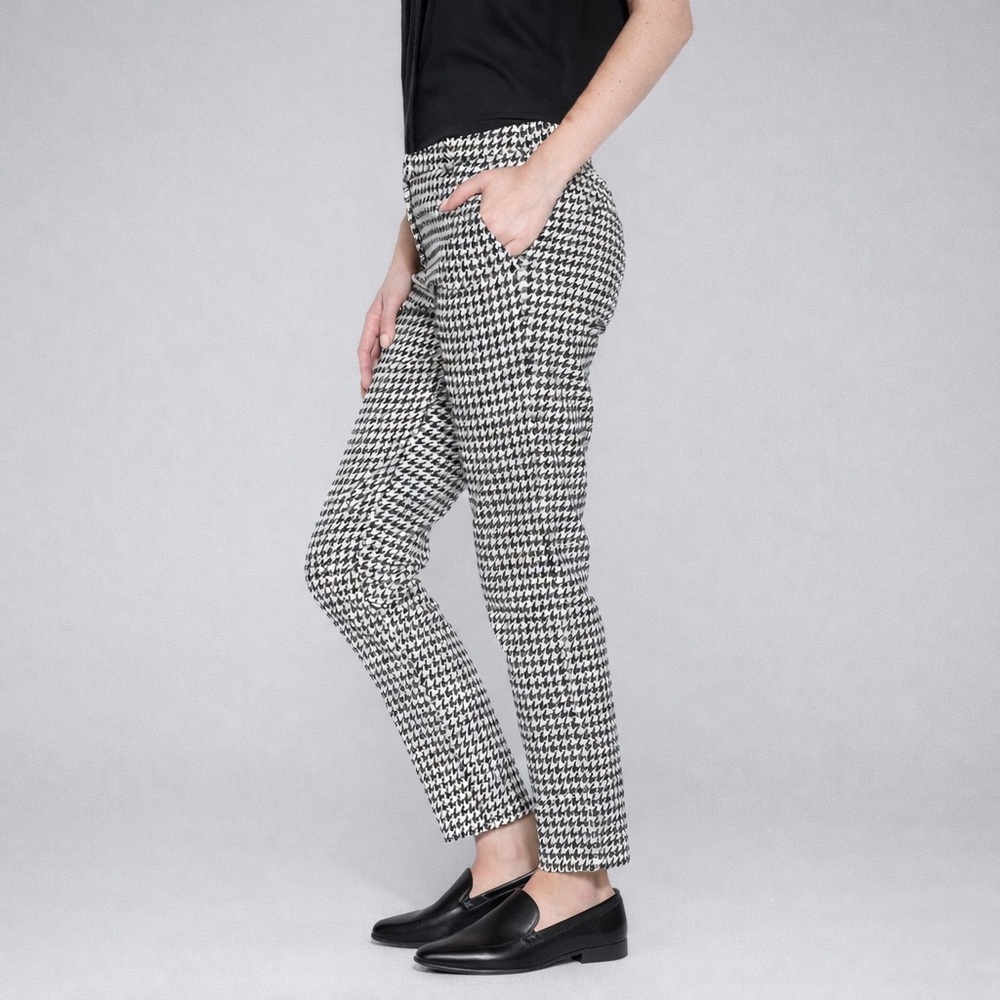 Benetton Houndstooth Tailored Ankle Pants Black White | Size  2 | NWOT
